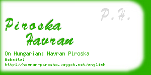 piroska havran business card